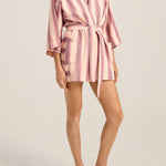 ILIO NEMA Ariane Pink Mykonos Stripe Robe