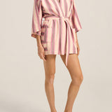 ILIO NEMA Ariane Pink Mykonos Stripe Robe