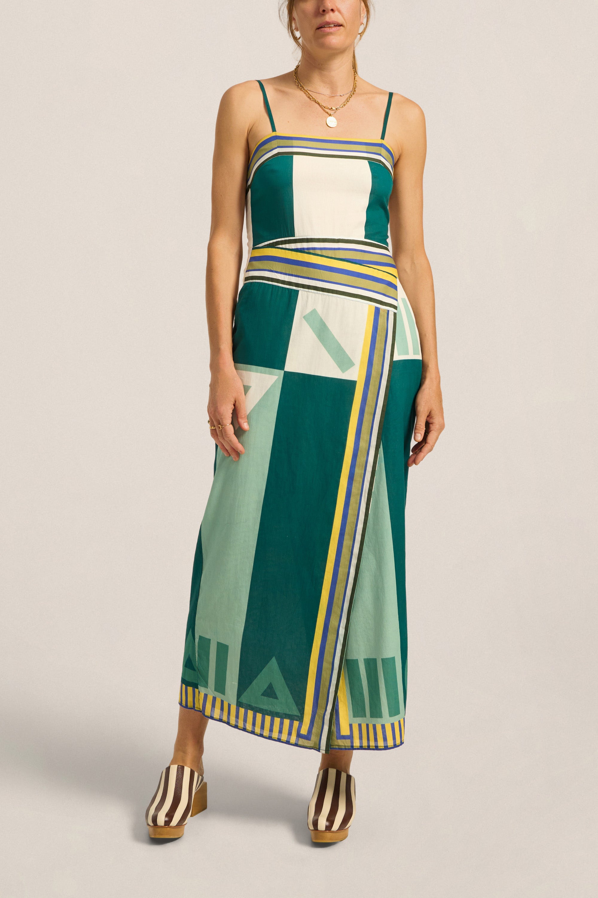 ILIO NEMA Aethra Green Sarong Voile Dress