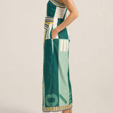 ILIO NEMA Aethra Green Sarong Voile Dress side