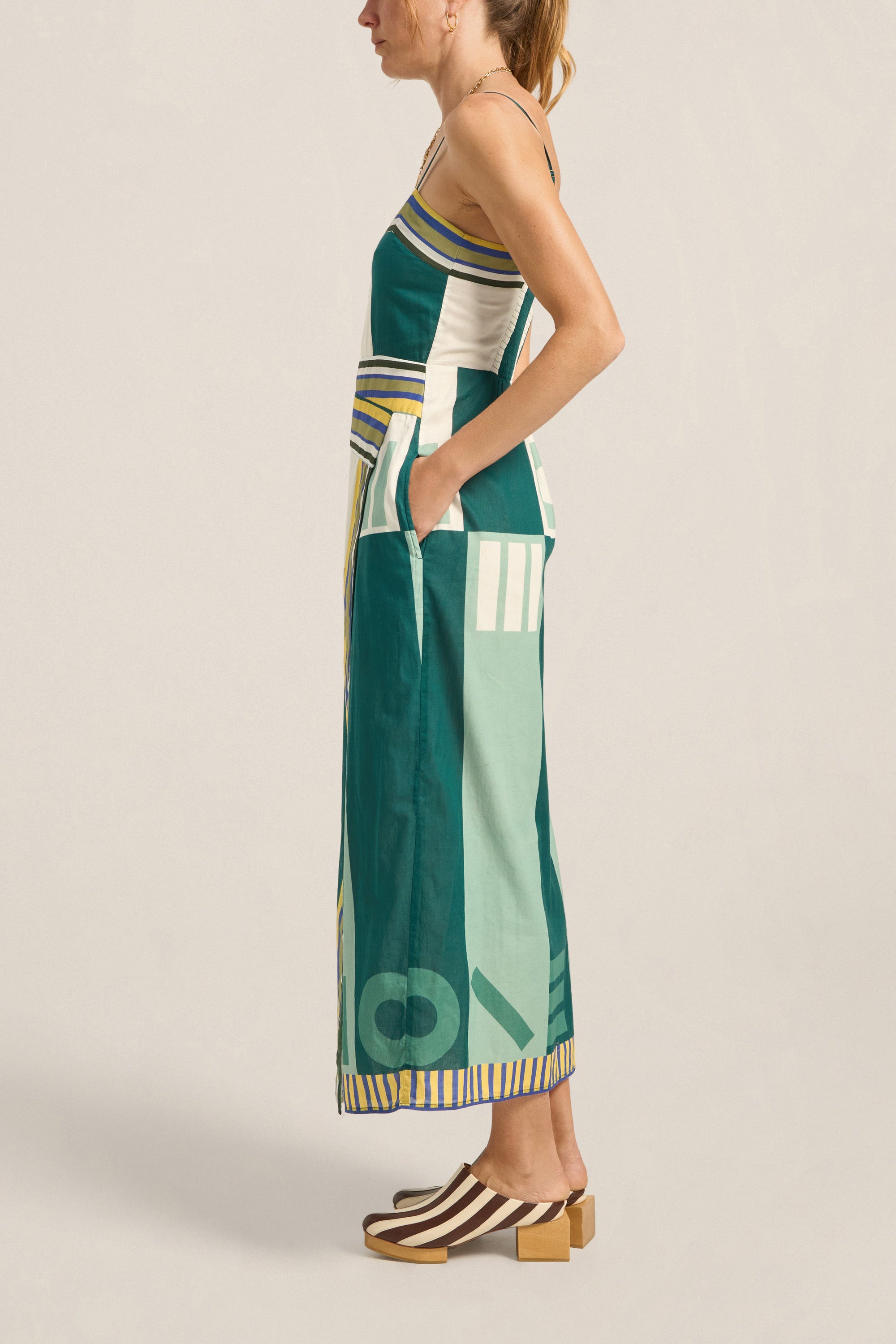 ILIO NEMA Aethra Green Sarong Voile Dress side