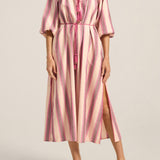 ILIO NEMA Priam Pink Mykonos Stripe Caftan