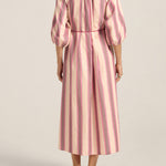 ILIO NEMA Priam Pink Mykonos Stripe Caftan BACK