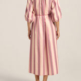 ILIO NEMA Priam Pink Mykonos Stripe Caftan BACK