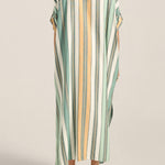 ILIO NEMA Melanie Green Fez Stripe Caftan back
