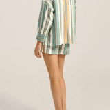 ILIO NEMA Remus Green Fez Stripe Shorts