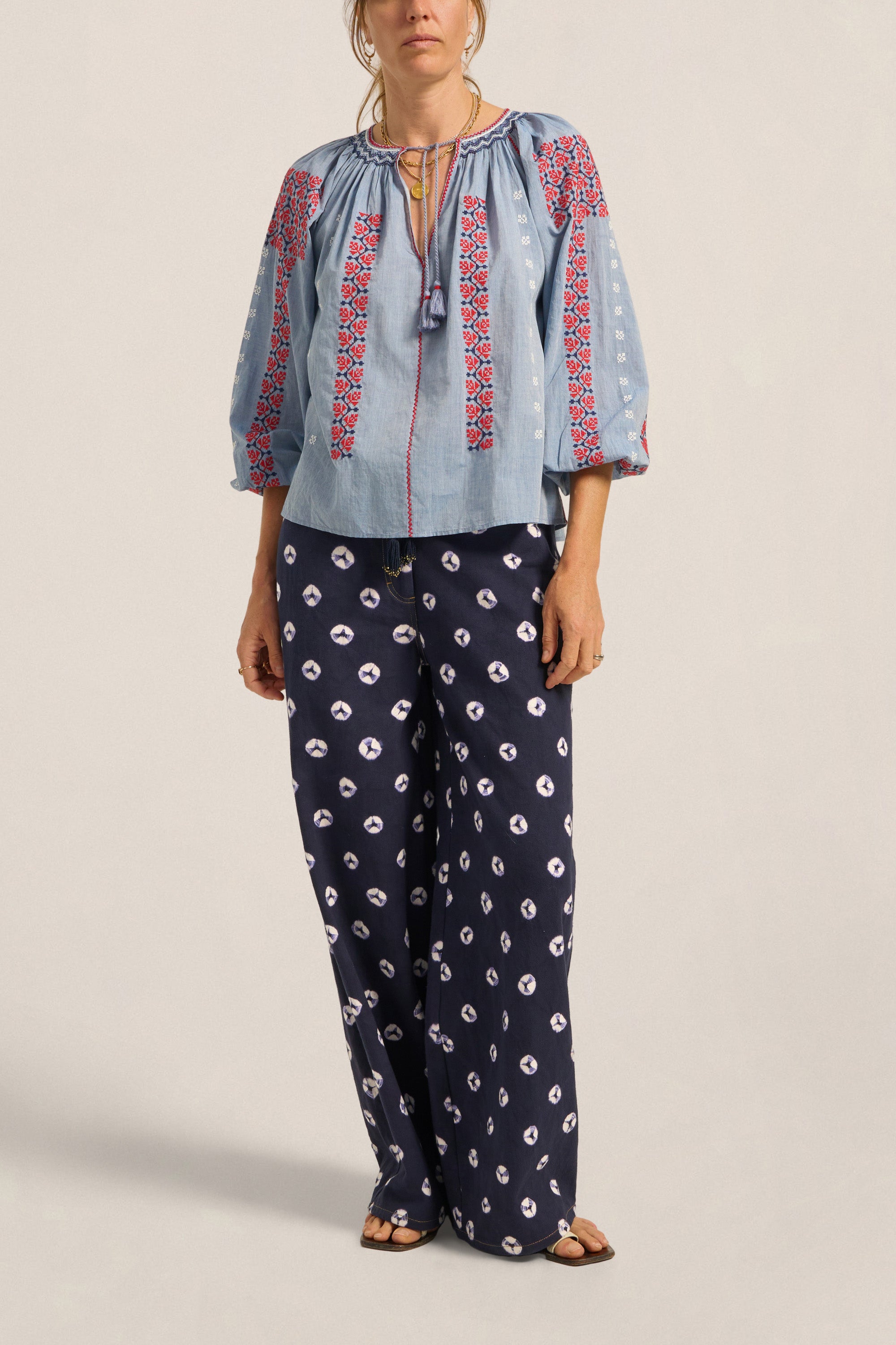 ILIO NEMA Helle Blue Chambray Blouse