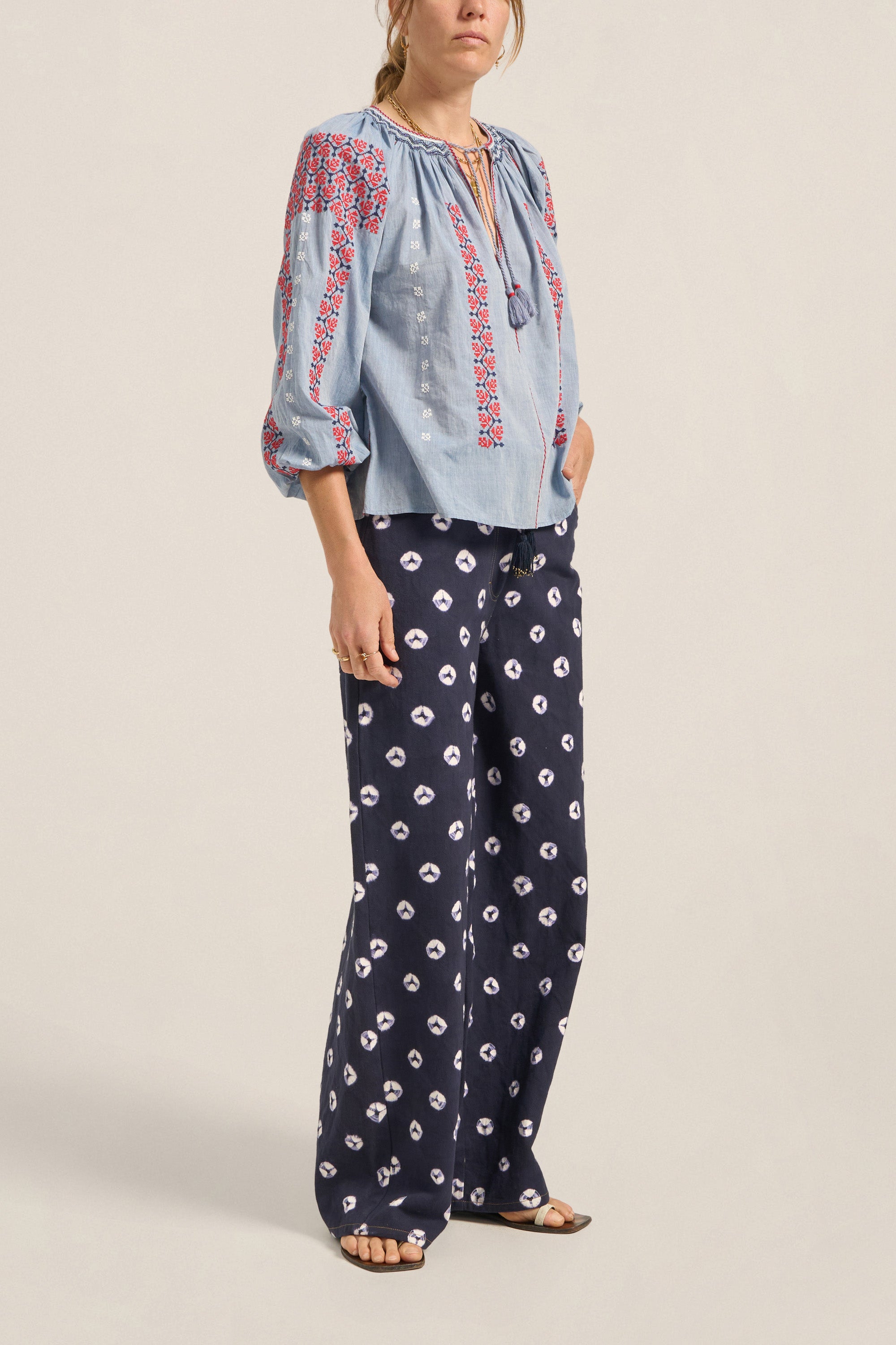 ILIO NEMA Helle Blue Chambray Blouse