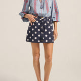 Plato Ditsy Tie Dye Denim Skirt