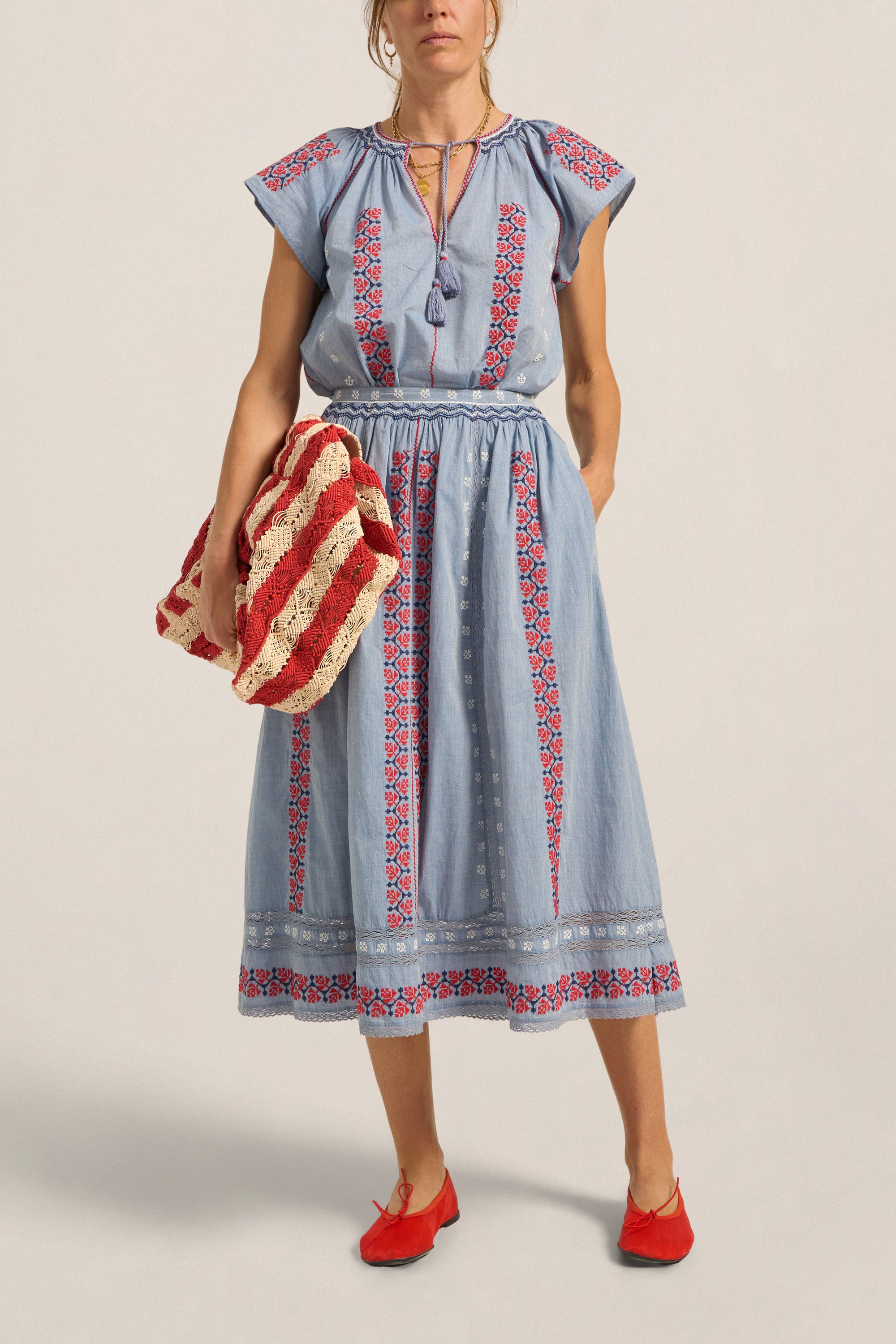 ILIO NEMA Abyla Blue Chambray Top