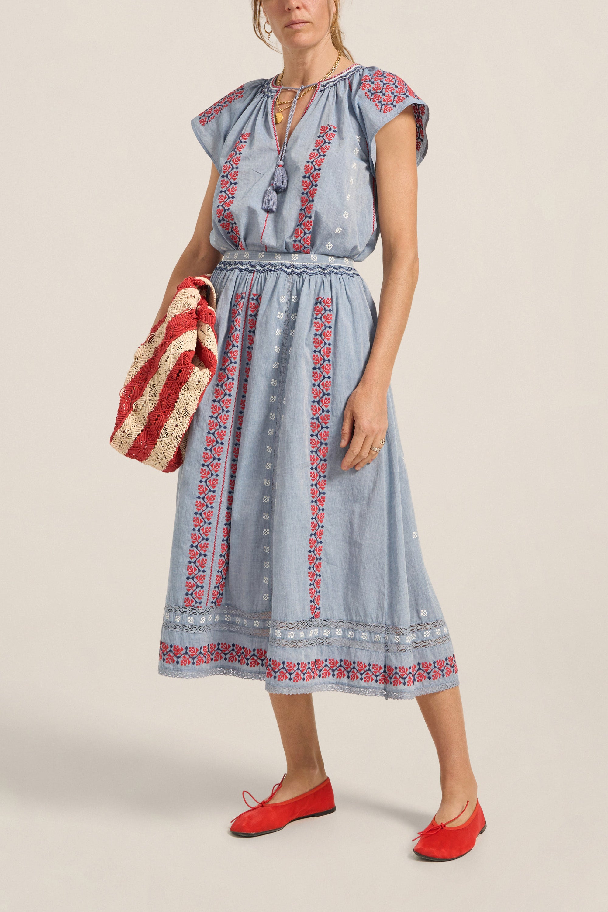 ILIO NEMA Abyla Blue Chambray Top