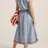 ILIO NEMA Abyla Blue Chambray Top BACK