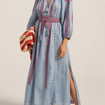 ILIO NEMA Parnassus Blue Chambray Caftan