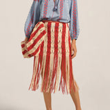 ILIO NEMA Apollo Red & Cream Macrame Bag
