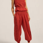ILIO NEMA Vassili Red Cotton Voile Pants