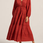 ILIO NEMA Axine Red Cotton Voile Dress