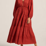 ILIO NEMA Axine Red Cotton Voile Dress