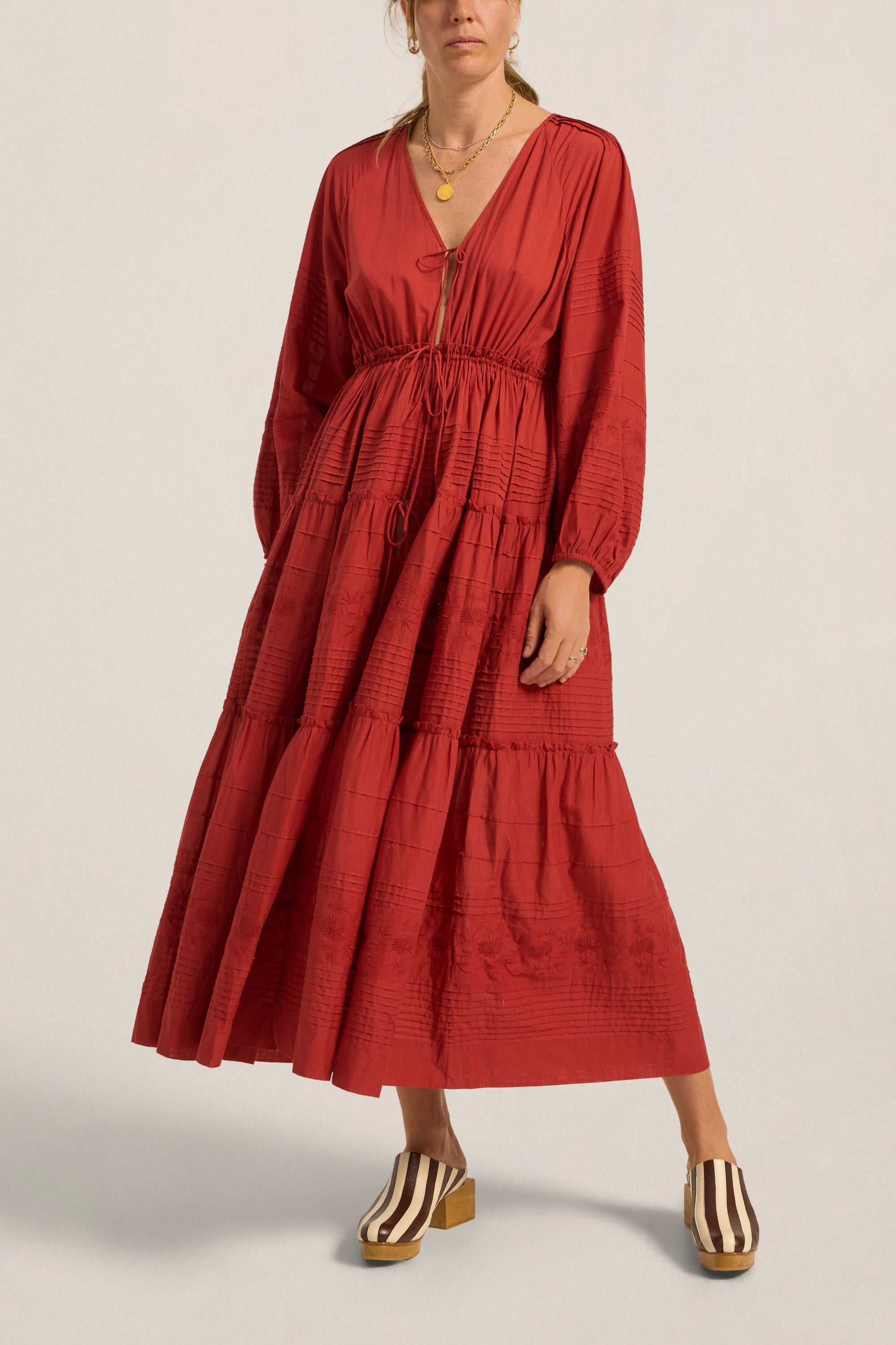 ILIO NEMA Axine Red Cotton Voile Dress