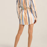 Arion Blue Broken Stripe Shirtdress