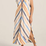 Cythera Blue Broken Stripe Caftan