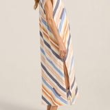 Cythera Blue Broken Stripe Caftan