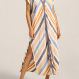 Cythera Blue Broken Stripe Caftan