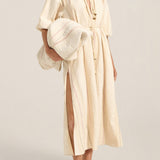Priam Cream Moroccan Boucle Caftan