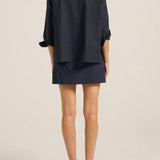 Brontes Navy Poplin Skirt