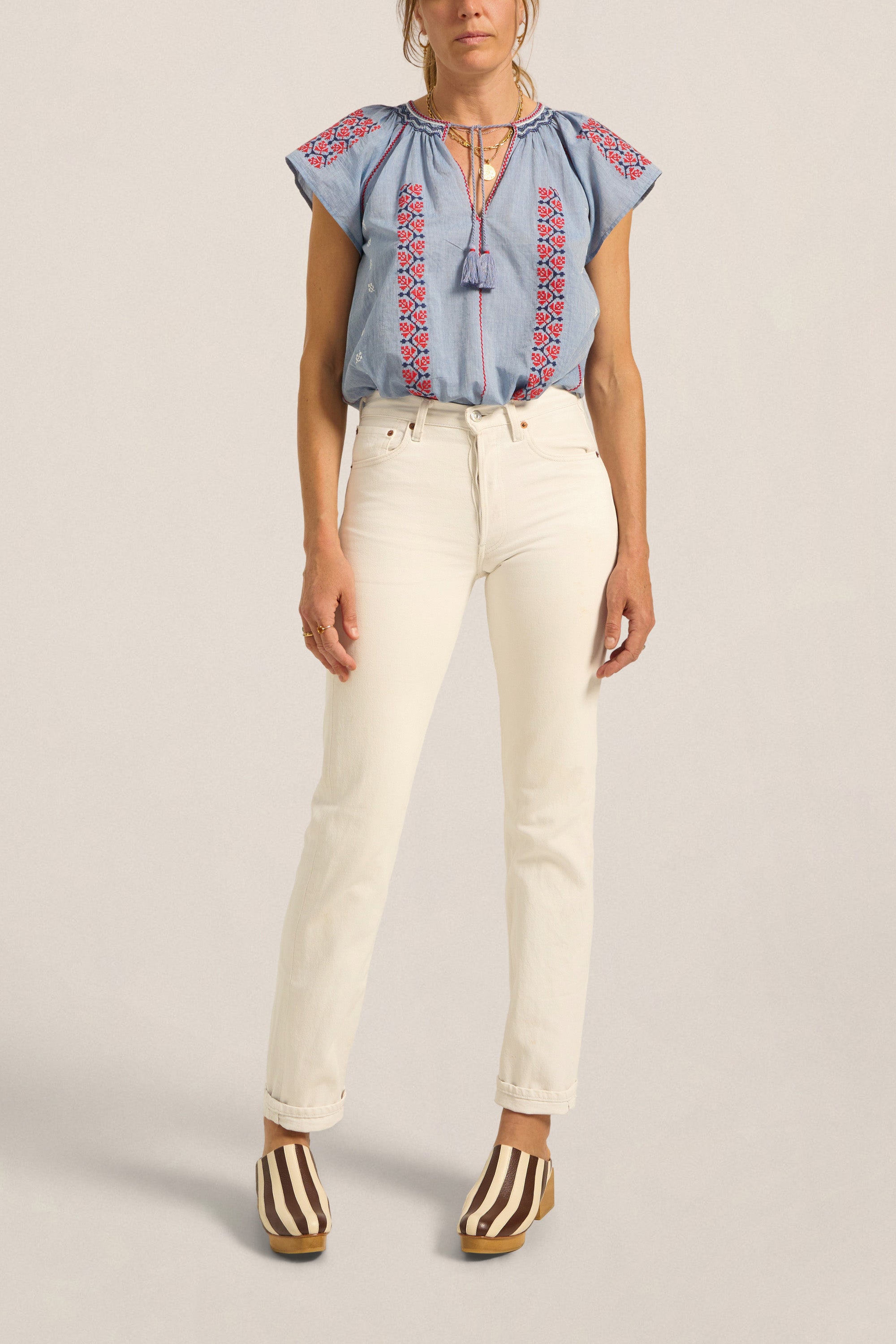 ILIO NEMA Abyla Blue Chambray Top