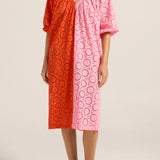 Atli Red & Pink Eyelet Dress