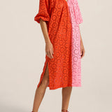 Atli Red & Pink Eyelet Dress