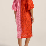 Atli Red & Pink Eyelet Dress