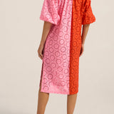 Atli Red & Pink Eyelet Dress