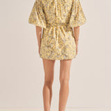 Peithos Yellow Batik Print Dress