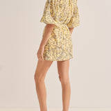 Peithos Yellow Batik Print Dress