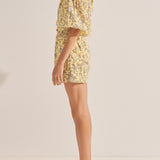 Peithos Yellow Batik Print Dress