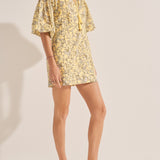 Peithos Yellow Batik Print Dress