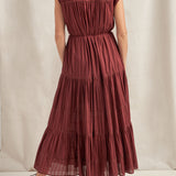 Rhea Mahogany Sleeveless Maxi Dress