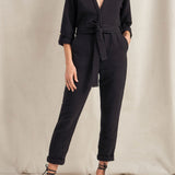 Pan Black Boucle Jumpsuit