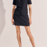 Sample - Black Eyelet Mini Skirt