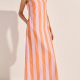 Sample - Dione Xora Stripe Strapless Dress Size L