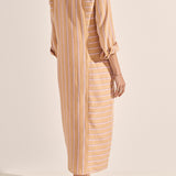 Ajax Camel Stripe Shirtdress