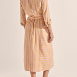 Ajax Camel Stripe Shirtdress