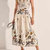 Aphrodite Cream Batik Print Dress