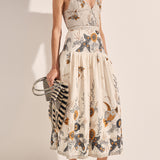 Aphrodite Cream Batik Print Dress