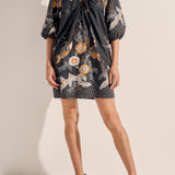 Midas Navy Batik Print Dress