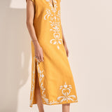 Phanes Golden Yellow Applique Caftan