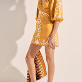 Sample - Golden Yellow Applicate Coeus Dress