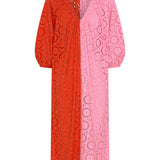 Atli Red & Pink Eyelet Dress