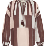 Tyro Pink & Brown Sarong Blouse